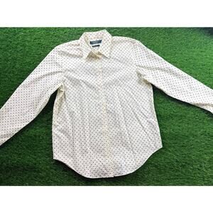 Lauren Ralph Lauren Polka Dot Shirt Women’s SP Stretch Non Iron White Blue